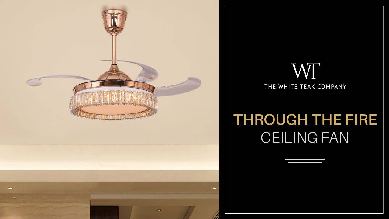THROUGH THE FIRE DIMMABLE LED CRYSTAL CHANDELIER CEILING FAN 1 MIn