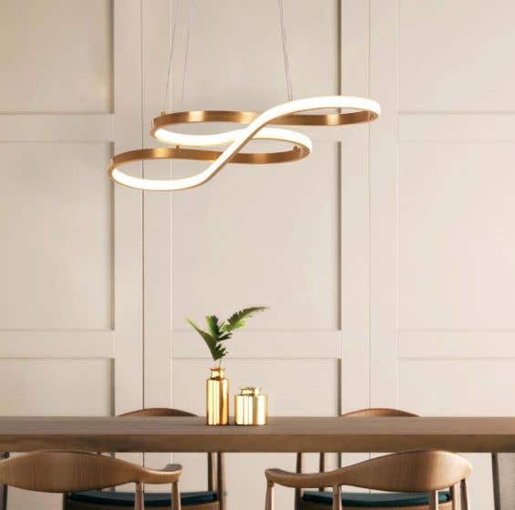 Dive Right In (Gold, Dimmable LED with Remote Control) Chandelier
