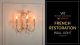 FRENCH RESTORATION ANTIQUE GOLD FINISH CRYSTAL WALL LIGHT full