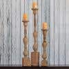 Wooden Candle light holder in India - White teak