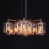 Ice Age Gold (13 Glass Hurricanes) Chandelier