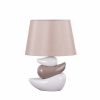 Ready Set Love (White, Brown) Ceramic Table Lamp