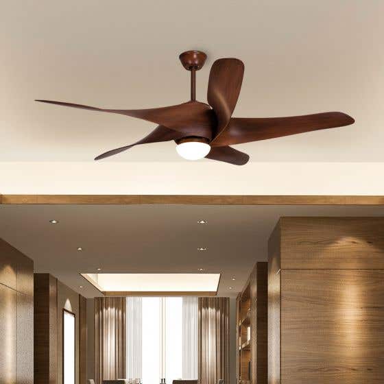Slipstream 5 Blades (64" Span, Teak Finish Metal Body, Teak Finish ABS Plastic) LED Ceiling Fan
