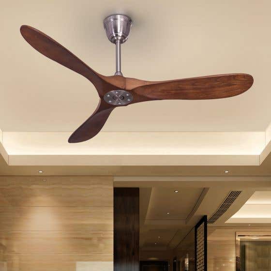 Spin Me Around (52" Span, Nickel Finish Metal Body, Solid Wood Blades) Ceiling Fan