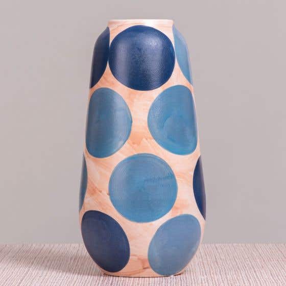 Spotted (Blue/ Brown) Ceramic Vase