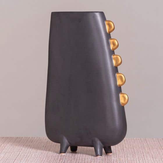 Parched (Grey/ Gold) Ceramic Vase