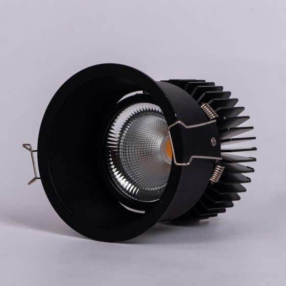 Damon- 15W Black (2700-6300K) 3 Color Tunable & Dimmable LED with Remote Control Recess COB Downlights (DL01-10158)
