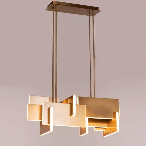 Fires Of Heaven (Matte Gold Finished, Medium) Dimmable LED with Remote Control Chandelier