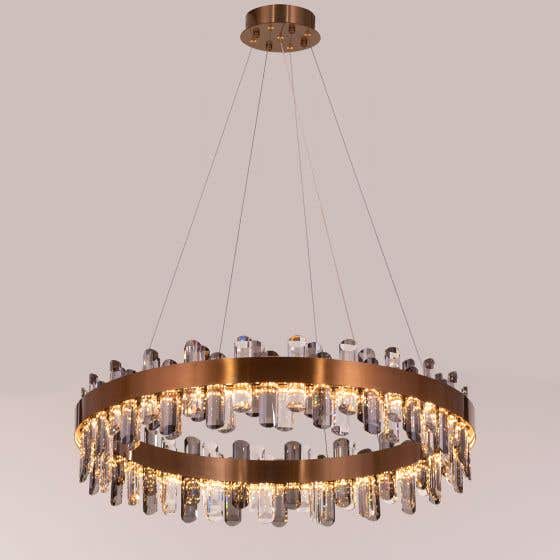 Start From Scratch Large (Round, Dimmable LED with Remote Control) Crystal Chandelier