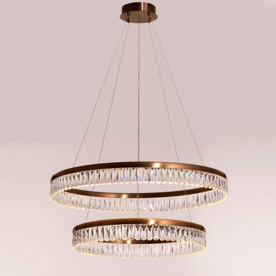 Through The Fire Large (2- Layer, Dimmable LED with Remote Control) Crystal Chandelier