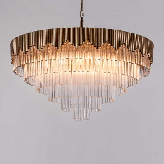 Diamonds Are Forever Matte Gold Crystal Chandelier