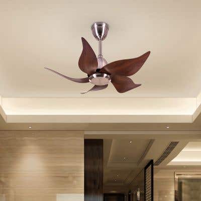Piccadilly Circus (36" Span, Chrome Finish Metal Body, Walnut Finish ABS Blades) Ceiling Fan