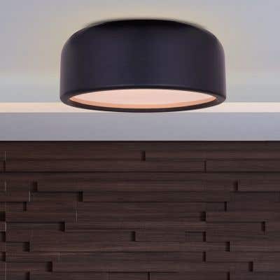 19" Artistic Black Smart LED Ceiling Light (3 smart LED bulbs included)