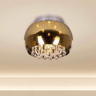 Enchanted Gold Waterdrop Mirror Finish (40 CM) Crystal Ceiling Light