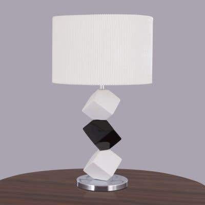 Cube Master (White, Black) Ceramic Table Lamp