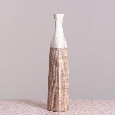 Riveted (Brown/ White) Ceramic Vase