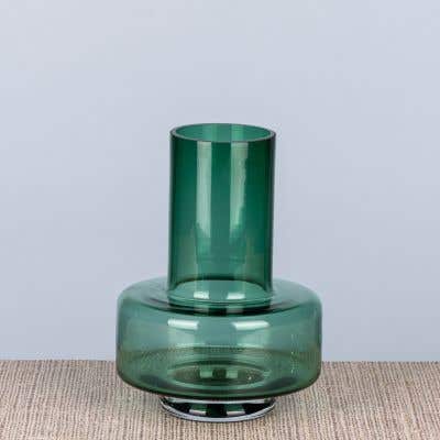 Our Own Party (Large, Green) Clear Glass Vase