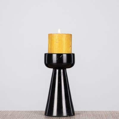 Twinning Noir (Small, Black) Marble Candle Holder