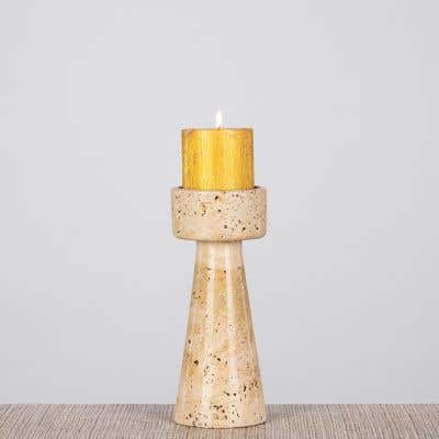 Twinning Sable (Large, Beige) Marble Candle Holder 