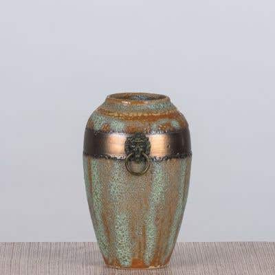 Ginseng Gist (Small, Jade / Brown) Ceramic Planter