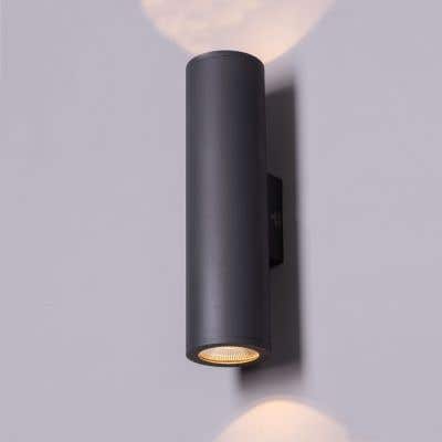 Kansas (Large, Grey, Built-In LED Wall Washer) Indoor/Outdoor Wall Light