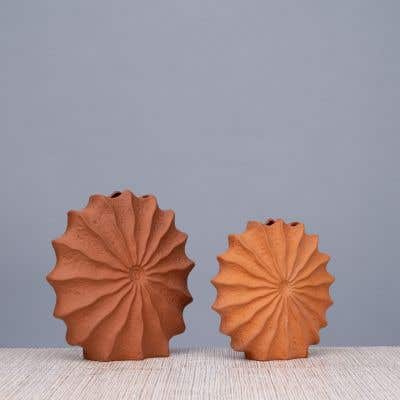 Terra Cotta Sun (Brown) Ceramic Vases