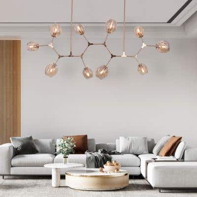 Games People Play Gold (10 Heads, Cognac Glass) Chandelier