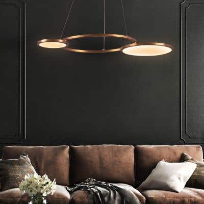 Glow & Hustle (Gold, 3 Color Dimmable LED with Remote Control) Chandelier