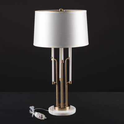 Standstill (Gold, Off White) Marble Table Lamp