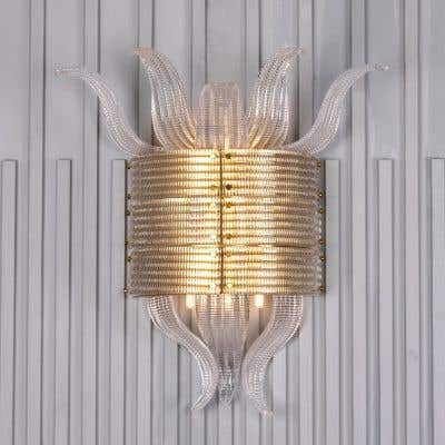 Seat At The Table Textured Glass Wall Light