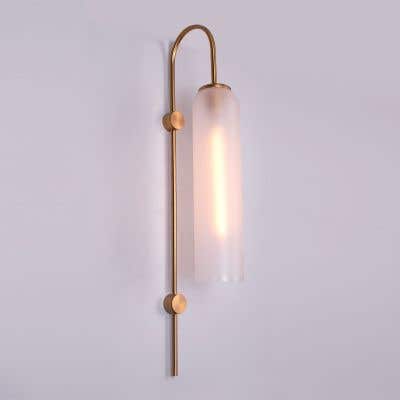 Wait For Me (Gold) Frosted Glass Wall Light