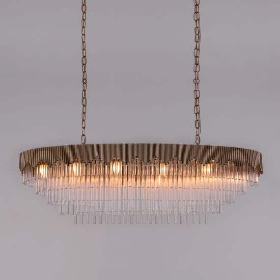 Diamonds Are Forever (Oval, Gold) Crystal Chandelier