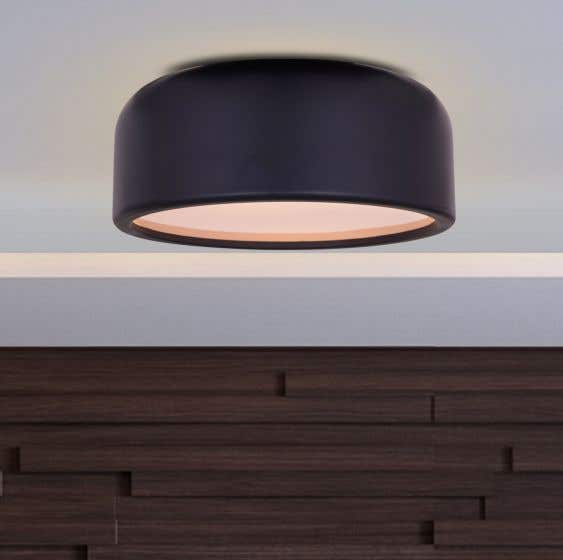 14" Artistic Black Smart LED Ceiling Light (3 smart LED bulbs included)