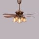 Finishing Touch (48" Span, Gold Plated Body, Teak Finish MDF Blades) Chandelier Ceiling Fan