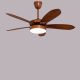 King's Cross (52" Span, Teak Finish Metal Body, Teak Finish ABS Blades) Dimmable LED with Remote Control Chandelier Ceiling Fan