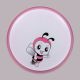 Ladybug Love (Kids' Room, 44" Span, Glossy Pink-White Finish Metal Body, Transparent Plastic Blades) Dimmable LED with Remote Control Ceiling Fan