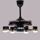 Into The Night (44" Span, Matte Black Metal Body, Translucent Coffee ABS Blades) Built-In LED Chandelier Ceiling Fan