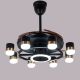 Into The Night (44" Span, Matte Black Metal Body, Translucent Coffee ABS Blades) 3 Color LED Chandelier Ceiling Fan