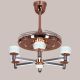 Scenic Road (44" Span, Rose-Gold Finish Metal Body, Translucent ABS Blades) LED Chandelier Ceiling Fan