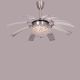 Blowing In The Wind (44" Span, Chrome Finish Metal Body, Transparent ABS) Dimmable LED Crystal Chandelier Ceiling Fan