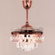 Major Missing (44" Span, Rose Gold Finish Metal Body, Transparent ABS Blades) Dimmable LED Crystal Chandelier Ceiling Fan