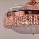 Fly Far (44" Span, Rose Gold Finish Metal Body, Transparent ABS Plastic) Dimmable LED with Remote Control Crystal Chandelier Ceiling Fan