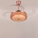 Fly Far (44" Span, Rose Gold Finish Metal Body, Transparent ABS Plastic) Dimmable LED Crystal Chandelier Ceiling Fan