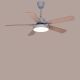 Hilltop (52" Span, Grey Finish Metal Body, Walnut Finish Solid Wood blades) Dimmable LED with Remote Control Ceiling Fan