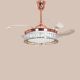 Through The Fire (44" Span, Rose Gold Finish Metal Body, Transparent ABS Plastic) Dimmable LED with Remote Control Ceiling Fan