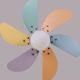 Over The Rainbow (Kids' Room, 30" Span, White Metal Body, Multi-Coloured MDF Wood) LED Ceiling Fan