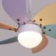 Over The Rainbow (Kids' Room, 30" Span, White Metal Body, Multi-Coloured MDF Wood) LED Ceiling Fan
