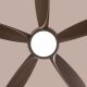 Monte Carlo (52" Span, Walnut Finish Metal Body, Walnut Finish ABS Blades) Dimmable LED with Remote Control Ceiling Fan