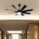 Chaos (60" Span, Black Finish Metal Body, Black Finish ABS Blades) Dimmable LED with Remote Control Ceiling Fan