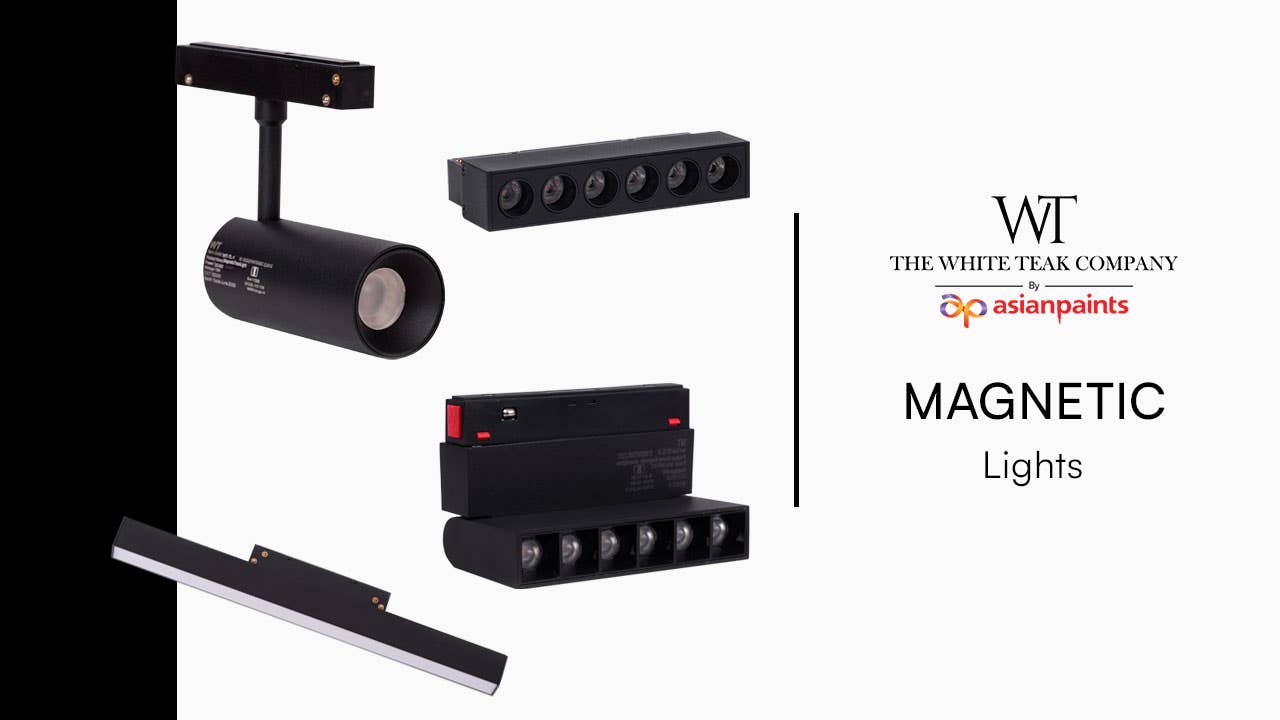 Magnetic Track Lights | White Teak